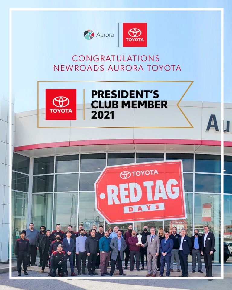 The Toyota President's Club Award! NewRoads Toyota Aurora